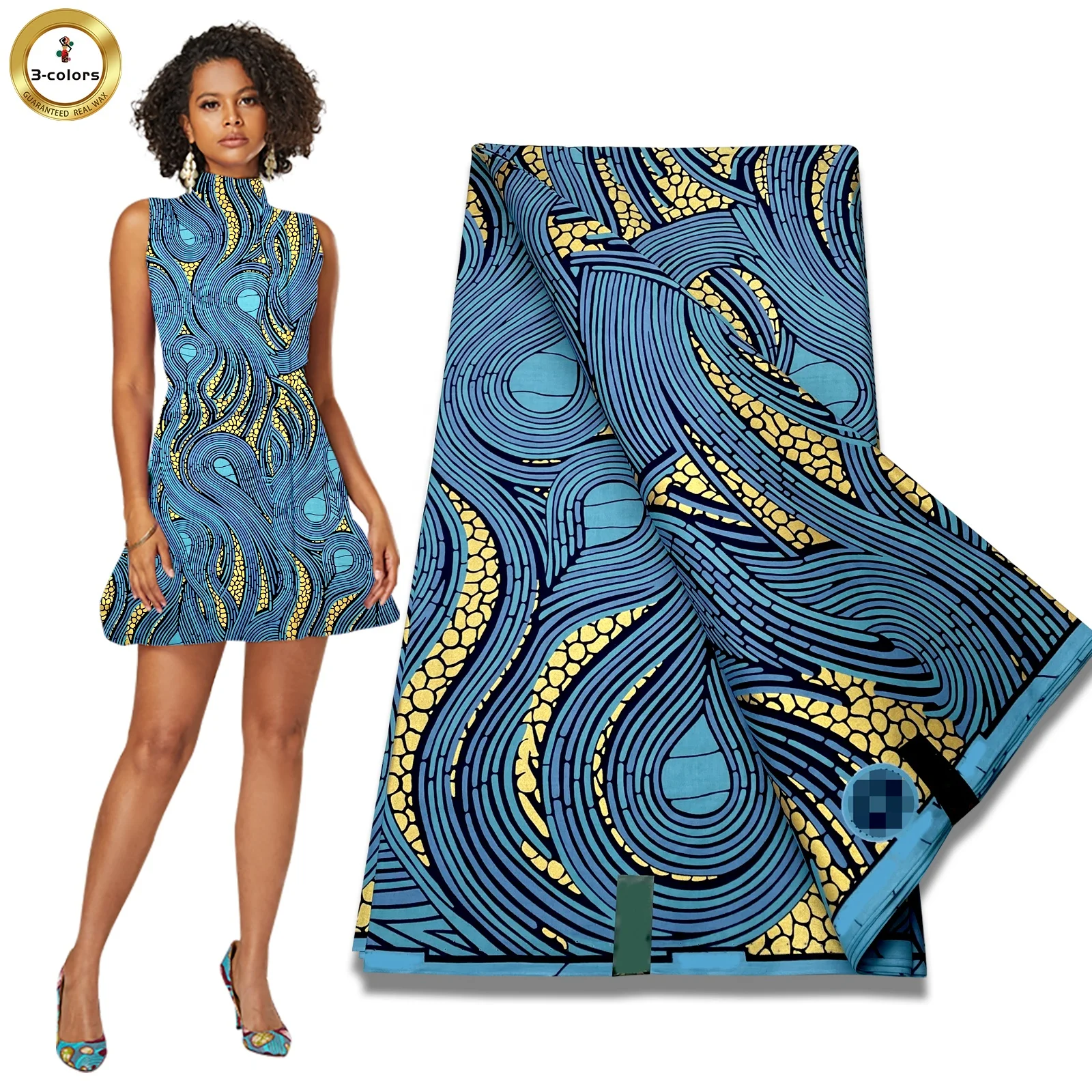 Factory Price African Champagne Gold Lace Beaded Cotton Fabric For Dresses