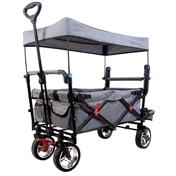 Outdoor Collapsible Baby Stroller Folding Canopy Carts for Kids Customized 600D Fabric 80kg 122*55*109cm 1pc/ctn 20cm*5cm(dia)