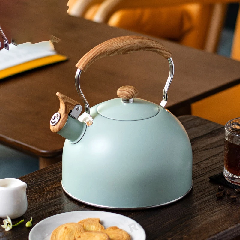 Stainless Steel Teapot Tea 2.64 Quart Induction Electric Ceramic Hobs Pot Coffee Large Capacity Heat Resistant Whistle Kettle