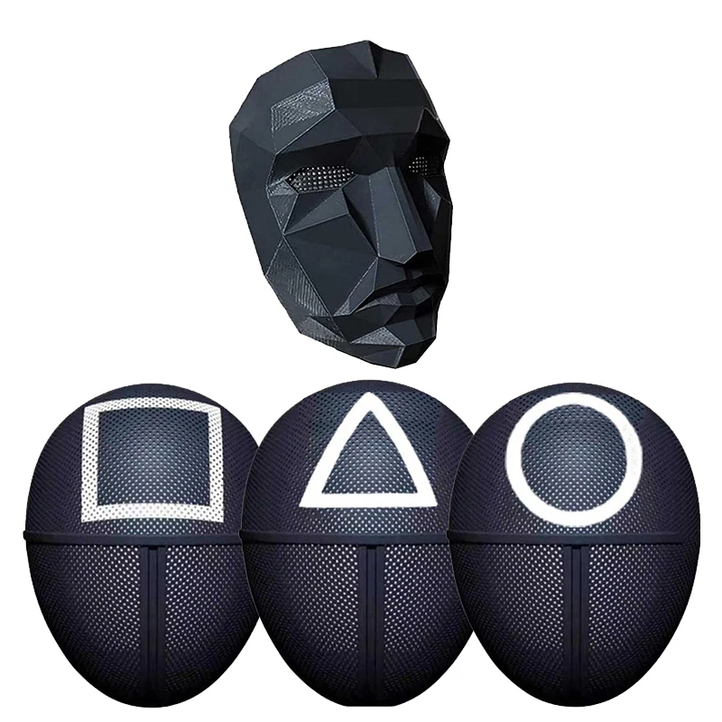 2021 Korean Tv Series Square Circular Triangle Squid Game Mask Cosplay Squid Game Halloween Mask