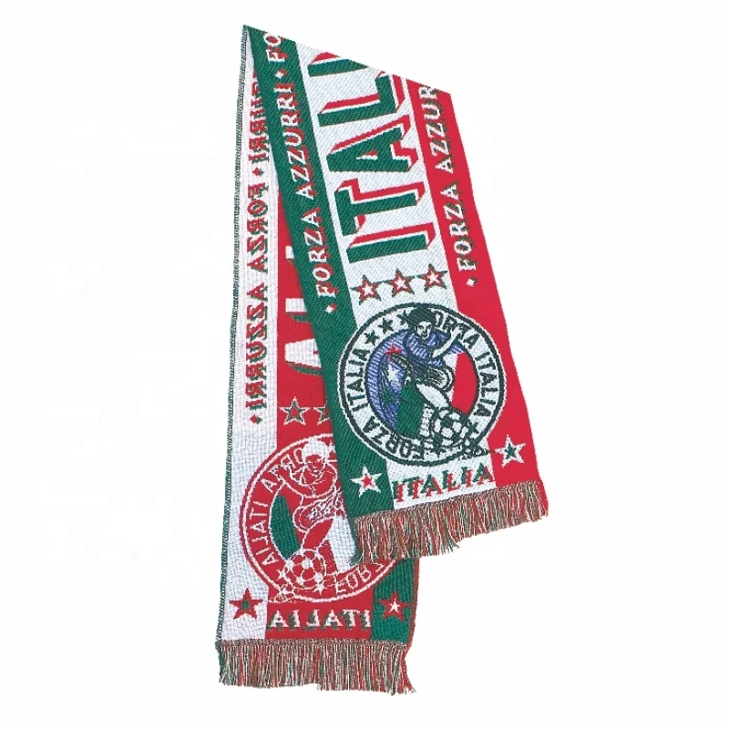 Customized Logo Acrylic Jacquard Knitted Football Sport Team Fan Scarf Germany Soccer Scarf