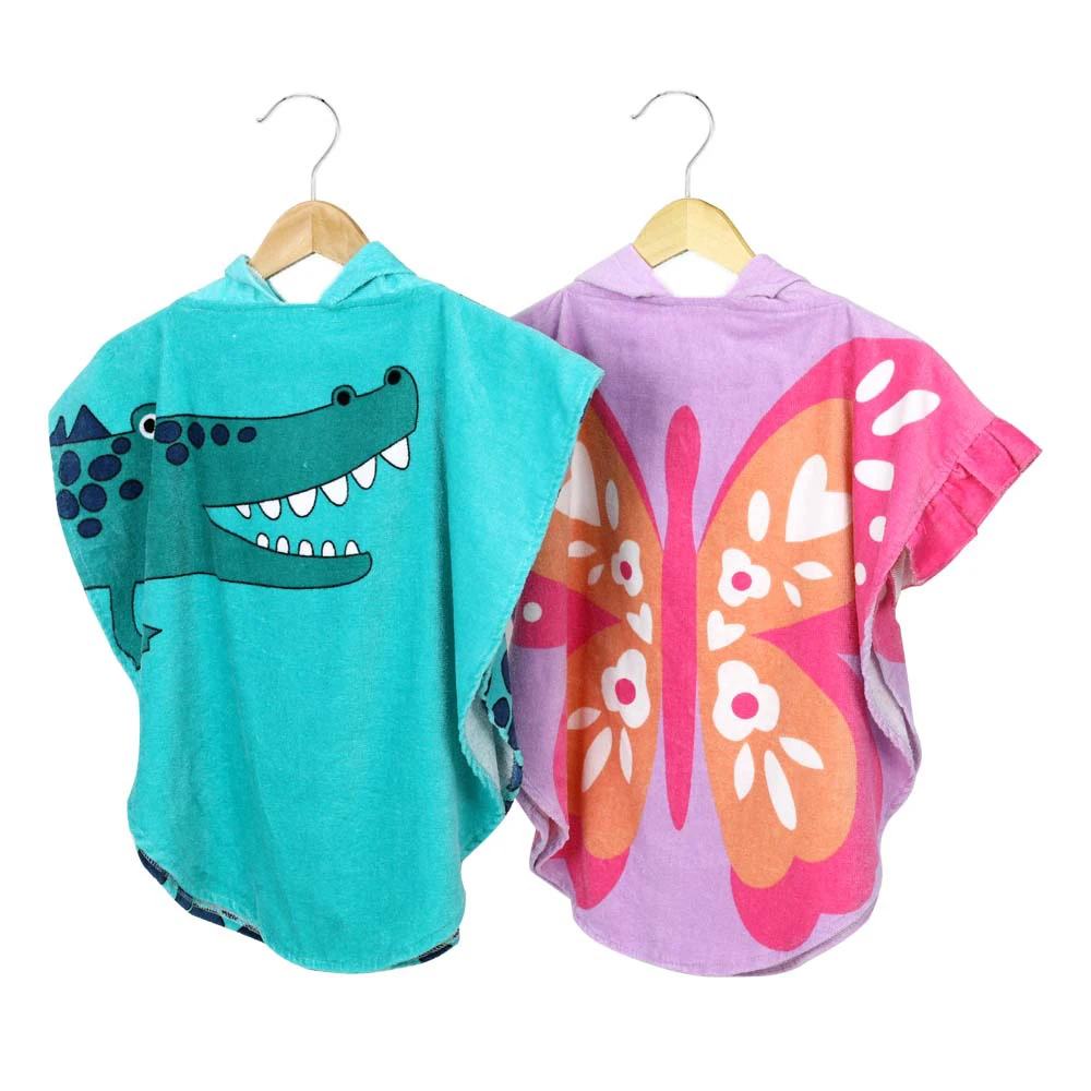 Beach Towels Wholesale Hooded Poncho Towel Adult Beach Surf Poncho 3D Kids Personalized Cartoon Kids Mexican Outdoor Printed