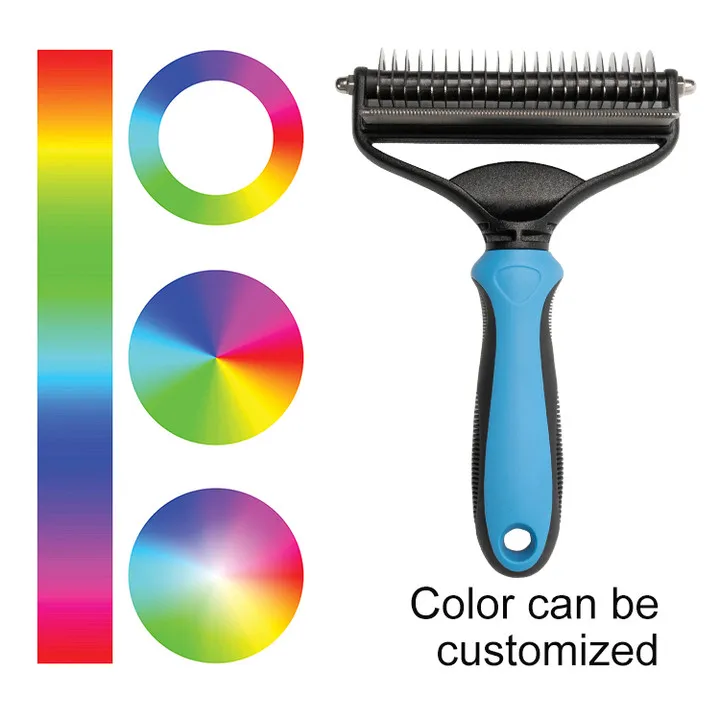 Good quality cheap price hot sell dog pet grooming products cleaning pet tool 2 in 1 pet comb hair removal dog hair removal comb