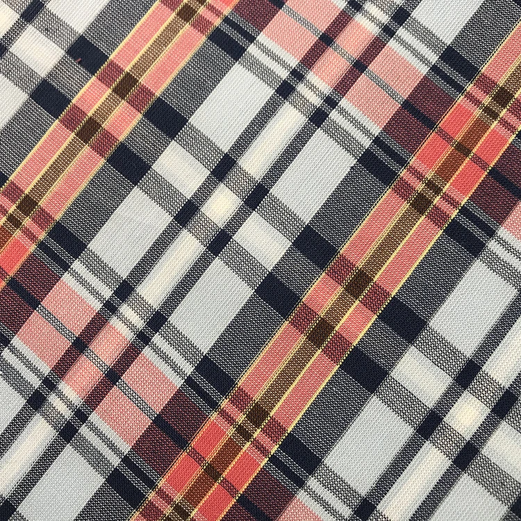 Natural organic yarn dyed tartan tissu 100 cotton woven fabric textil madras fabric for shirt