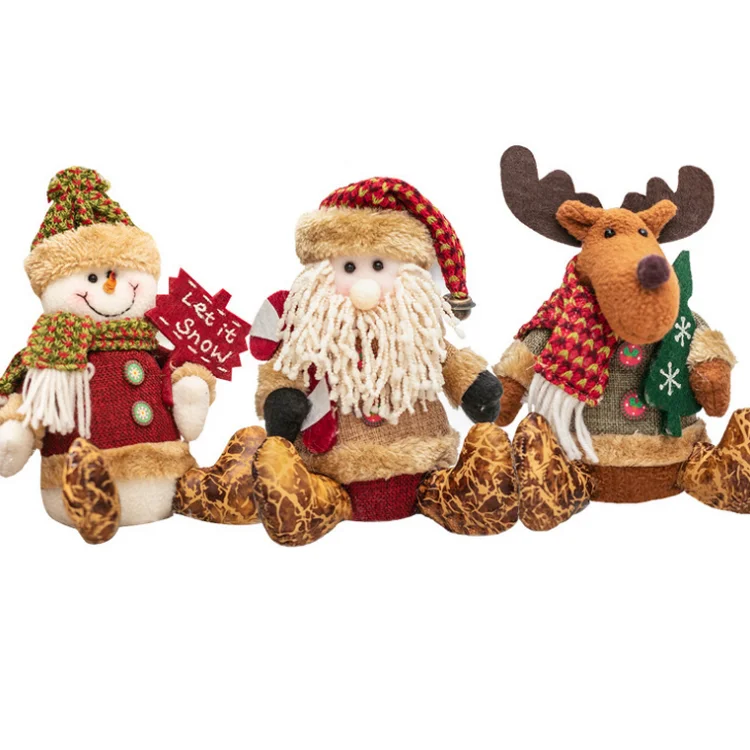 Custom Christmas plush doll Snowman Santa reindeer plush toy stuffed animal Snowman toy for holiday gift