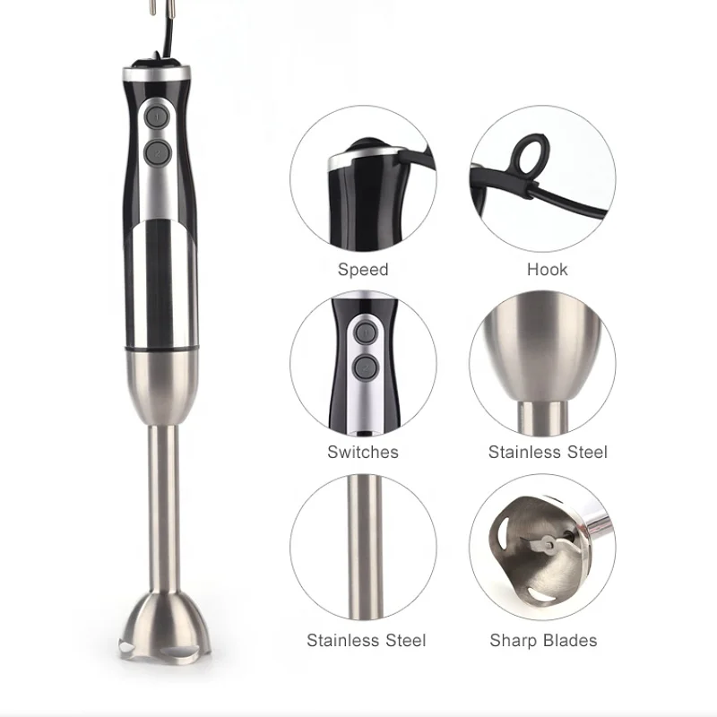 CE Rohs Home Kitchen Appliances 700W Stainless steel Hand Mixer Blender Set For Smoothie
