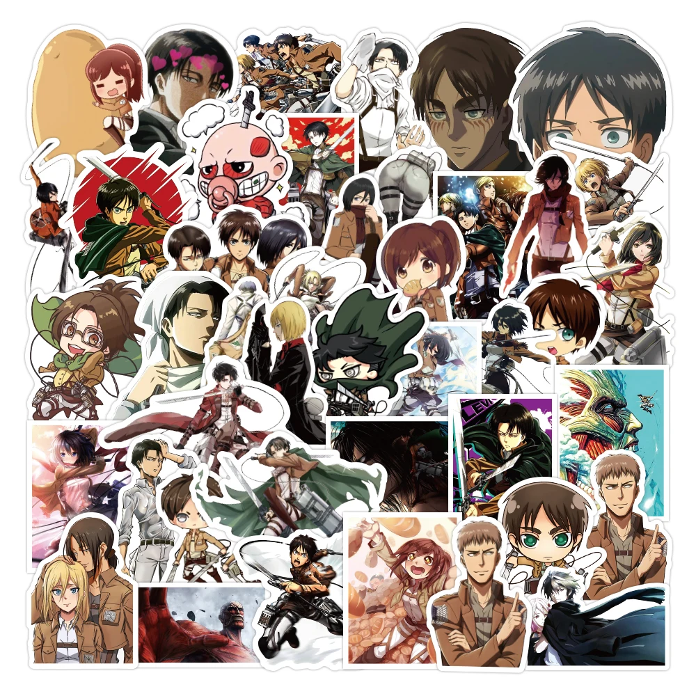 
100pcs Attack on Titan Stickers Music Vintage Band Doodle Stickers Guitars, Motorcycles, Luggage, Cars, and Snowboard Stickers 