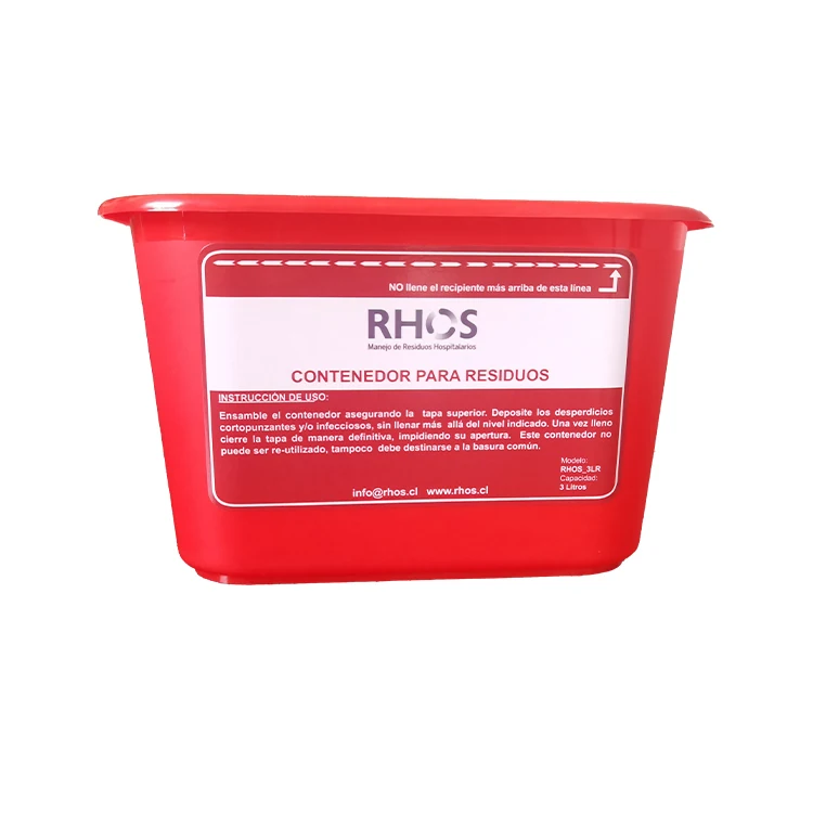 Small Red Plastic Medical Waste Box Yellow Square Container Sharp Safety Bins