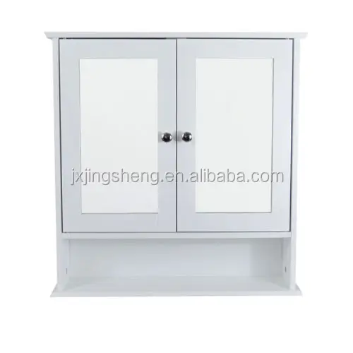 Wooden Bathroom Storage Furniture Wall Hanging Bathroom Cabinet with Shelf and Mirror