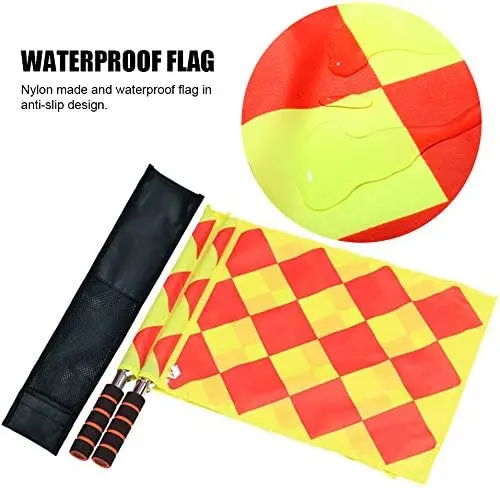 Wholesale Football Soccer Linesman Referee Flags,Metal Pole Foam Handle with Carrying Tote (Soccer Referee Flags)