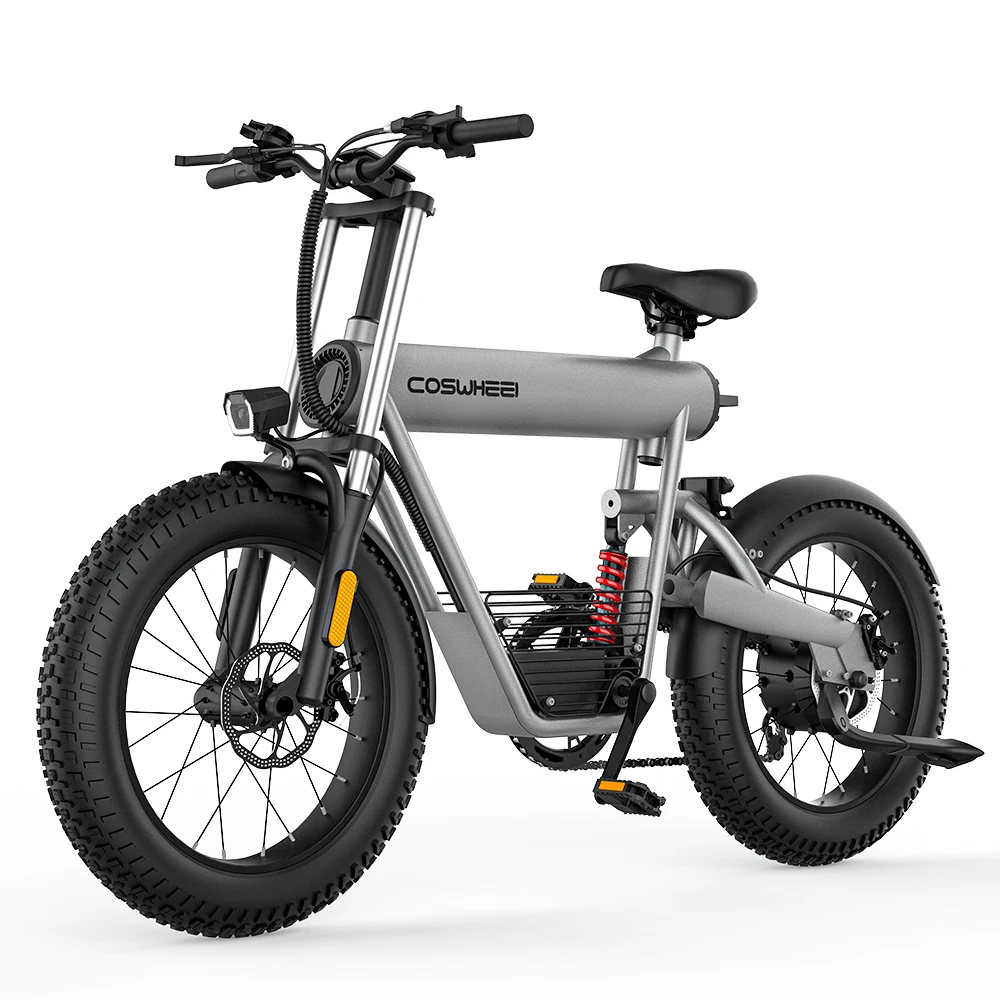 Недорогой Электрический горный велосипед COSWHEEL T20 20 дюймов толстая шина внедорожник 48 В 500 Вт 1000 7-скоростной городской