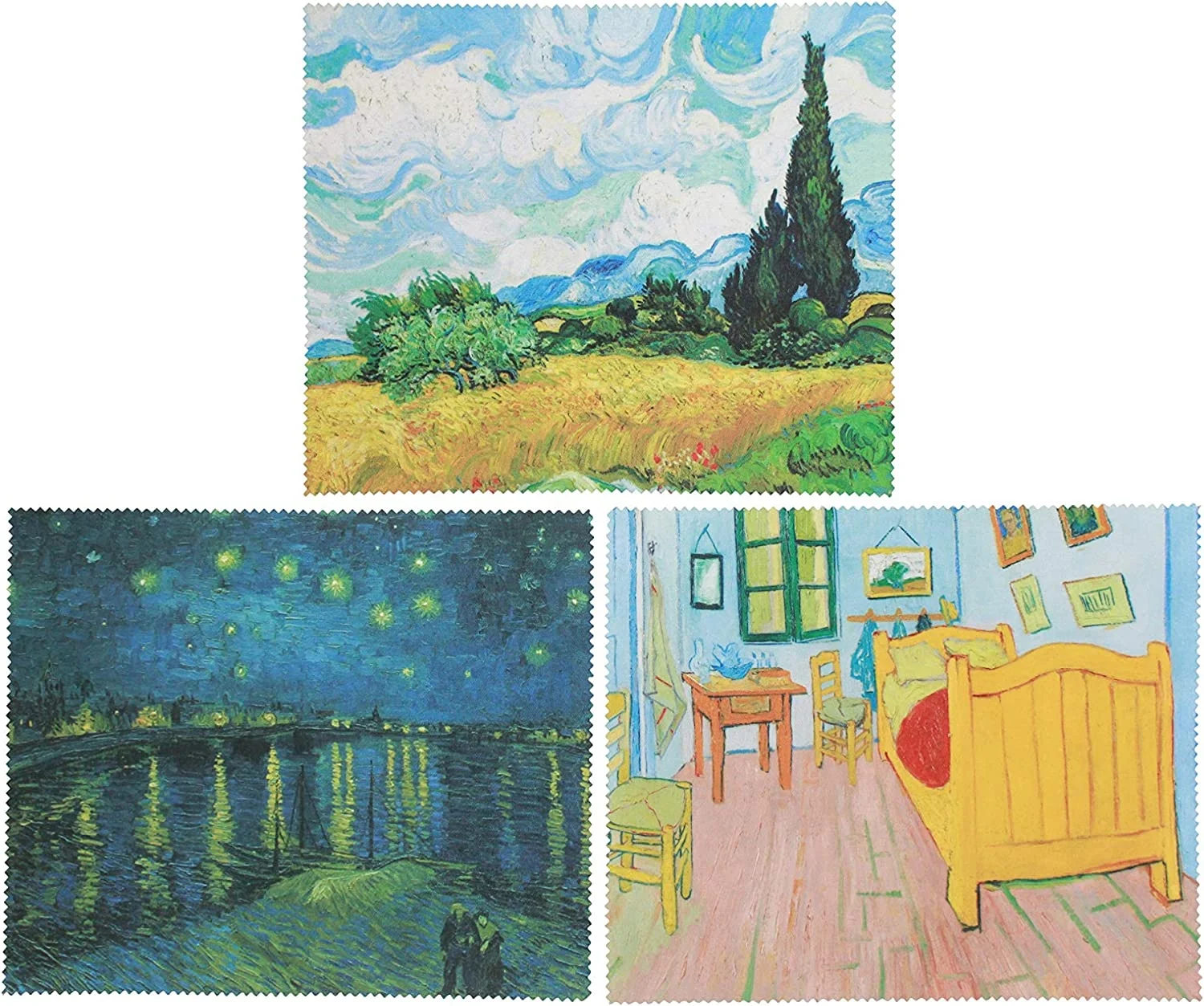 Vincent Van Gogh Painting Art Premium Quality Microfiber Cleaning Cloth ,6x7 inch,Eyeglass Lens Cleaner, Glasses,