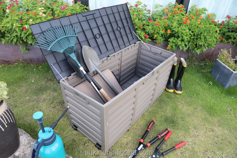 2023 Hot Products Outdoor Plastic Garden Shed Garden Bin Garden Storage Box