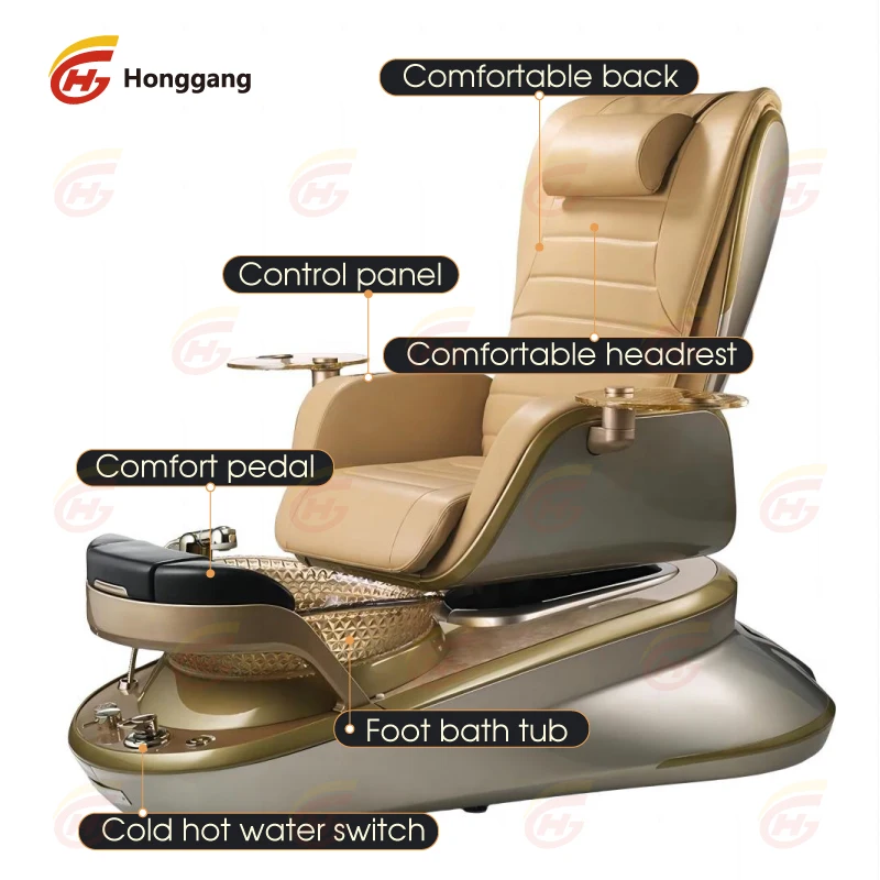 Professional Nail Salon Chair with Remote-Controlled Foot Massage, Ideal for Luxury Living Room Spas