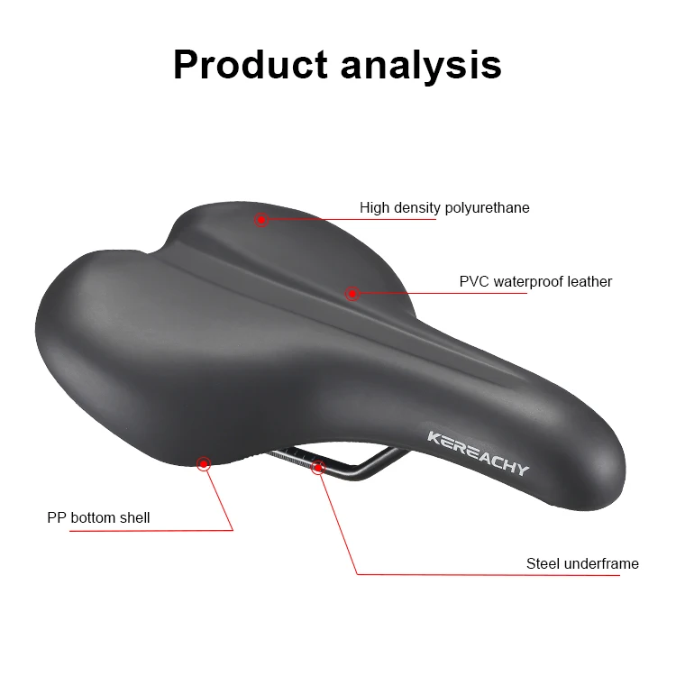 KEREACHY Factory customization Bike Seat Cushion Super Soft Comfort MountainRoad Bike Saddle SeatCushion blackbrown Bicycle Seat