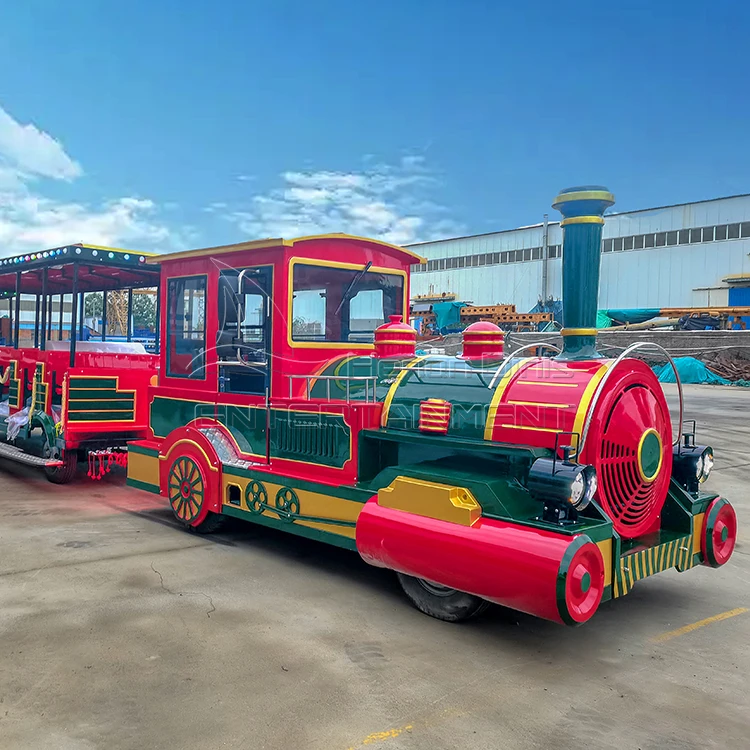 Factory Price Amusement Park Ride Road Tourist Sightseeing Electric Trackless Train For Sale