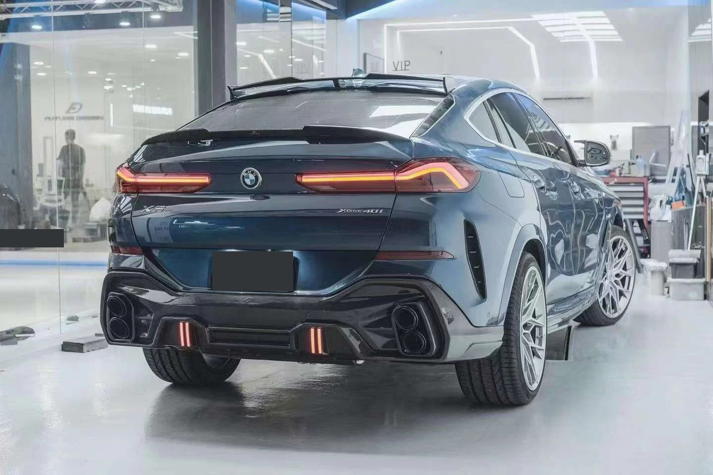 Комплект для тела Runde из углеродного волокна 19-22 Bmw X6 G06 FD стильный комплект передняя боковая юбка задний диффузор верхнее крыло спойлер