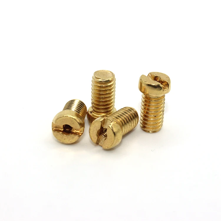 High Quality Brass Screw Factory  Custom M2 M3 M4 M5 M6 M8 slotted head  brass machine Screw