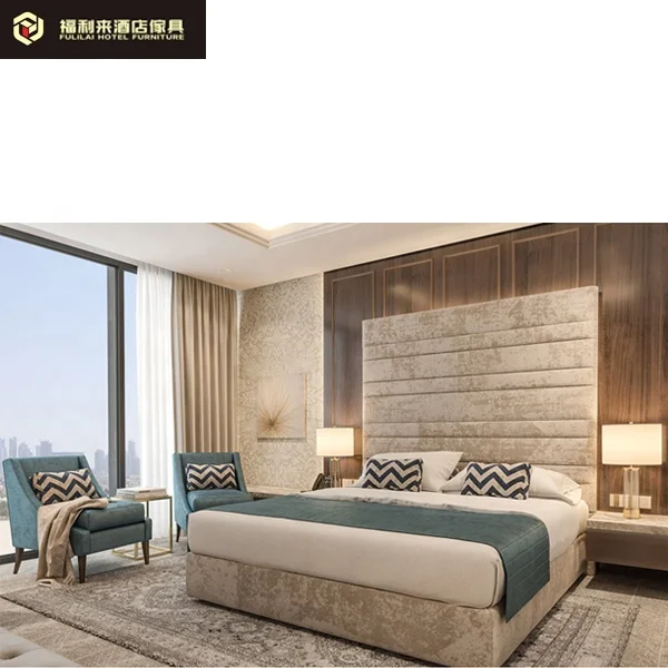 
China Hot sales wooden bedroom furniture set in dexury hotel (FLL-TF-010) 