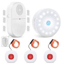 Daytech LP05 3-2 Vibration Pager Call Button Wireless Caregiver Pager for Home/Elderly/Patient Nurse Alert System