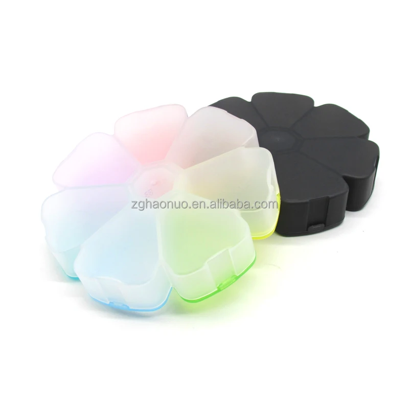 factory price weekly 7 days  pill organizer  colorful pill box for a week  petal-shaped smart  pill / medicine box