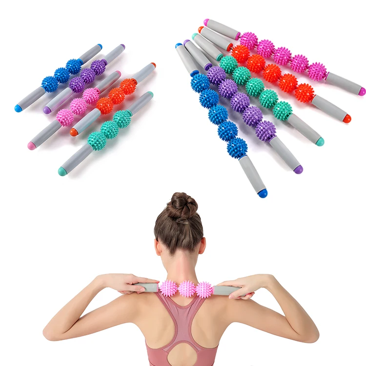 Тренажерный зал, физиотерапия мышц, снятие мышечного массажа, 5 спицких шариков, массаж, Йога, роликовая палочка для расслабления тела