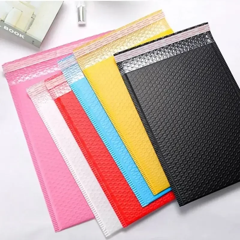 Custom Color Pattern Black Yellow Waterproof Padded Envelope Shipping Poly Bubble Mailer Bags With Full Area Custom Print