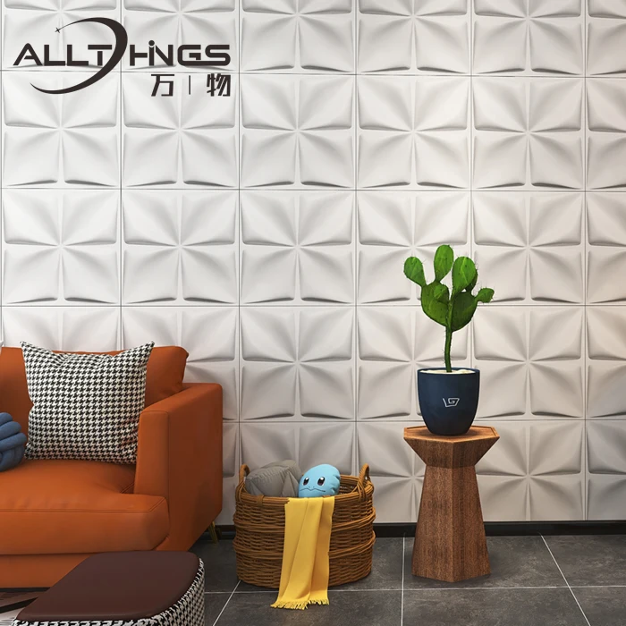 Promotional 3d design pvc wallpaper 3D textured wall boards for living room decor