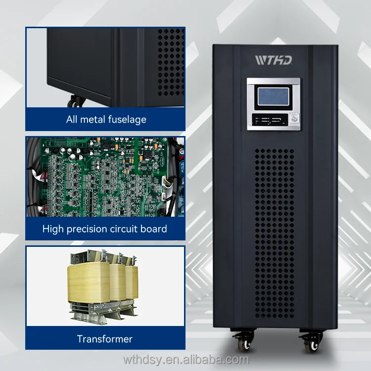 Factory low frequency 30kVA 40kVA 60kVA Online UPS power supply 3 Phase 380V 400V 415V built in transformer