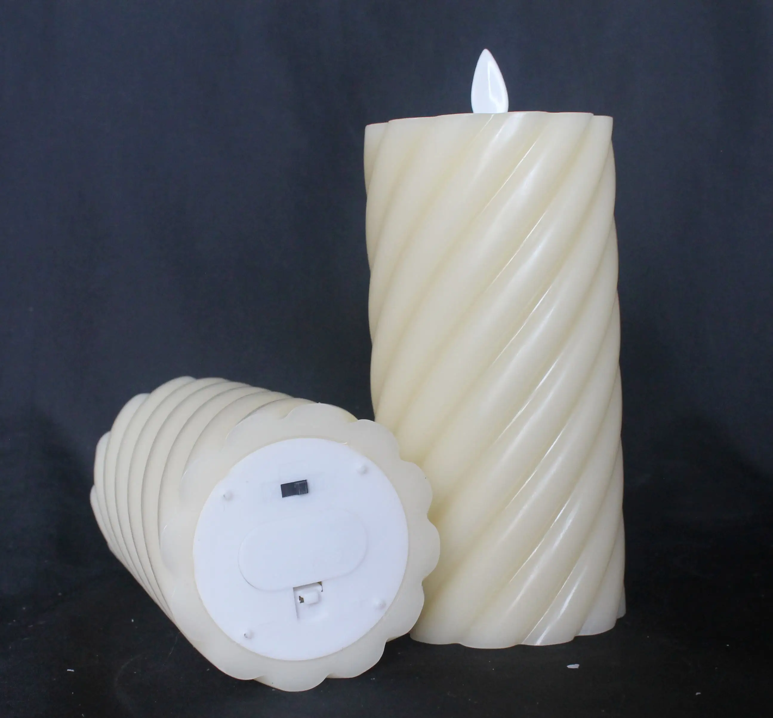 Custom White Beige Color Home Festival Christmas Halloween Decoration Flameless Plastic Electric Lights Pillar LED Candle