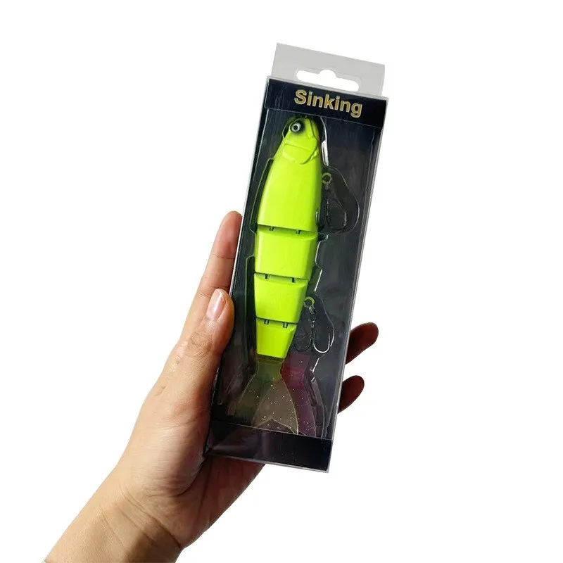 New Arrival 4 Jointed Fishing Lures 18cm 53g  Sinking Swimbait  With Rubber Tail For Trout Bass Fishing