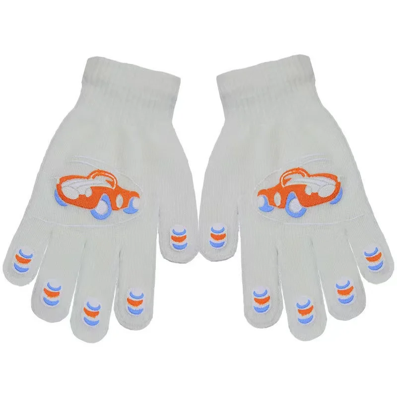 Детские акриловые Смещенные Мультяшные перчатки на все пальцы теплые вязаные перчатки