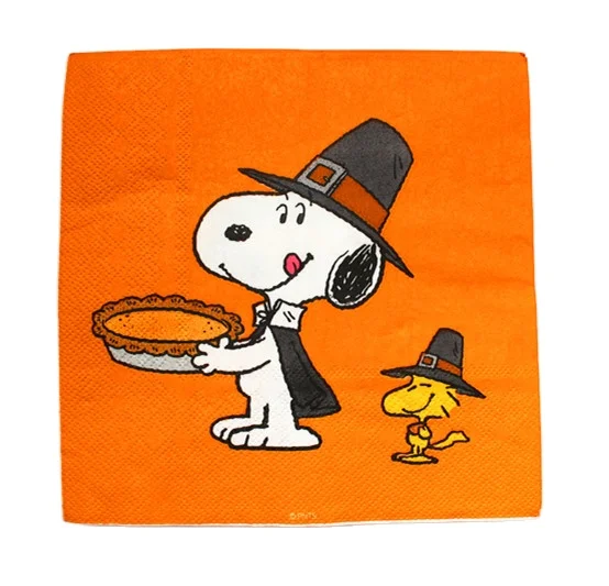 Orange paper towels printed with cartoon dog food grade