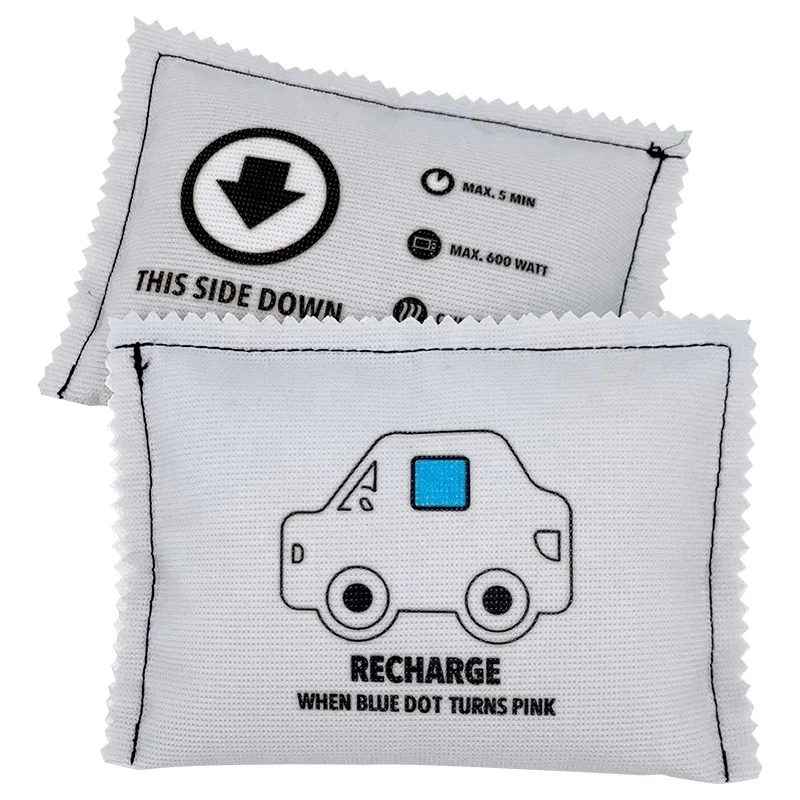 Reusable Bag Silica Gel Beads Pack with Blue Printed Humidity Indicator car moisture absorber dehumidifier bags