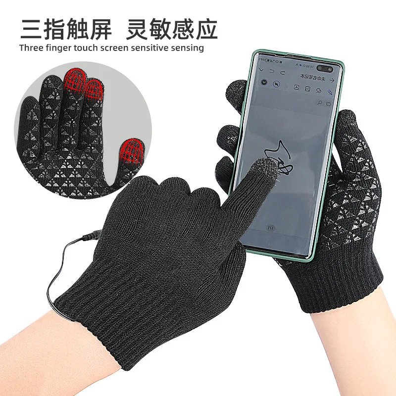 New Design Winter USB Rechargeable Gloves Electric Heating Motorcycle Touchscreen Gloves Warming Snowboard Heated Gloves