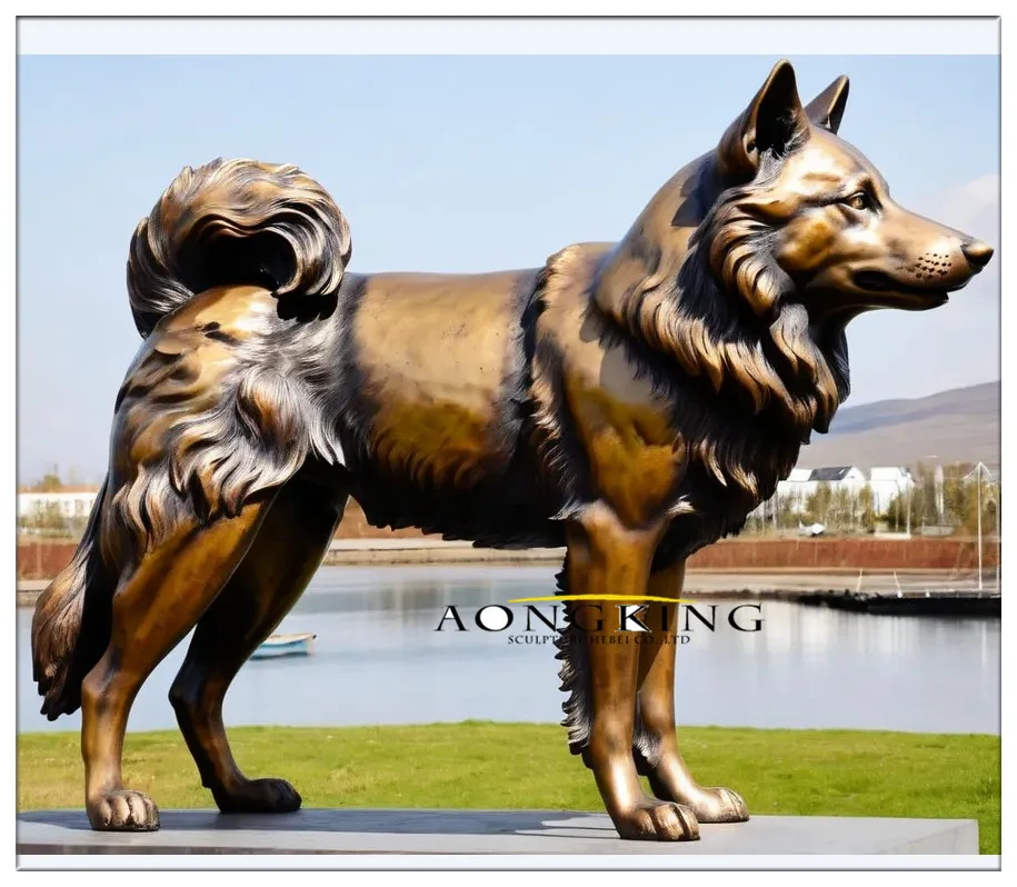 Bronze animal sculptures loyal sitting dog statue pitbull-sculpture for sale