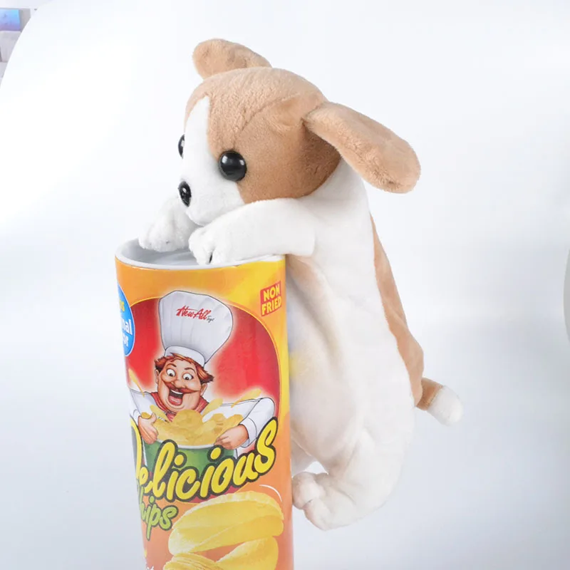 Plush simulation stereo puppy dog large capacity pencil case stationery bag student stationery children gift