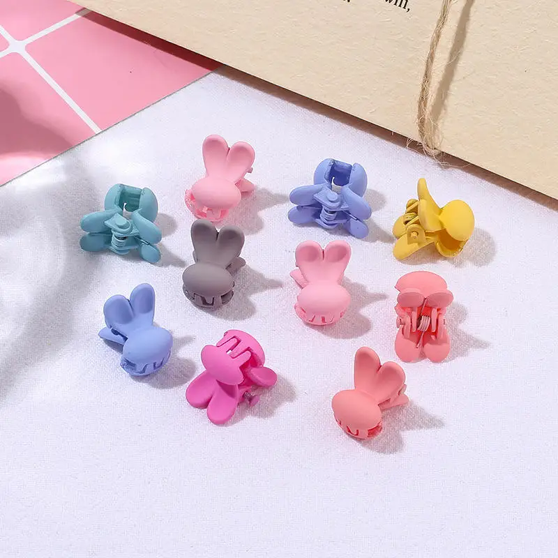 JIRIS Matte Candy Color Mini Size Claw Hair Clip Flower Star Frog Animal Cartoon Shape Bobby Pins Hairpins For Girls Kids