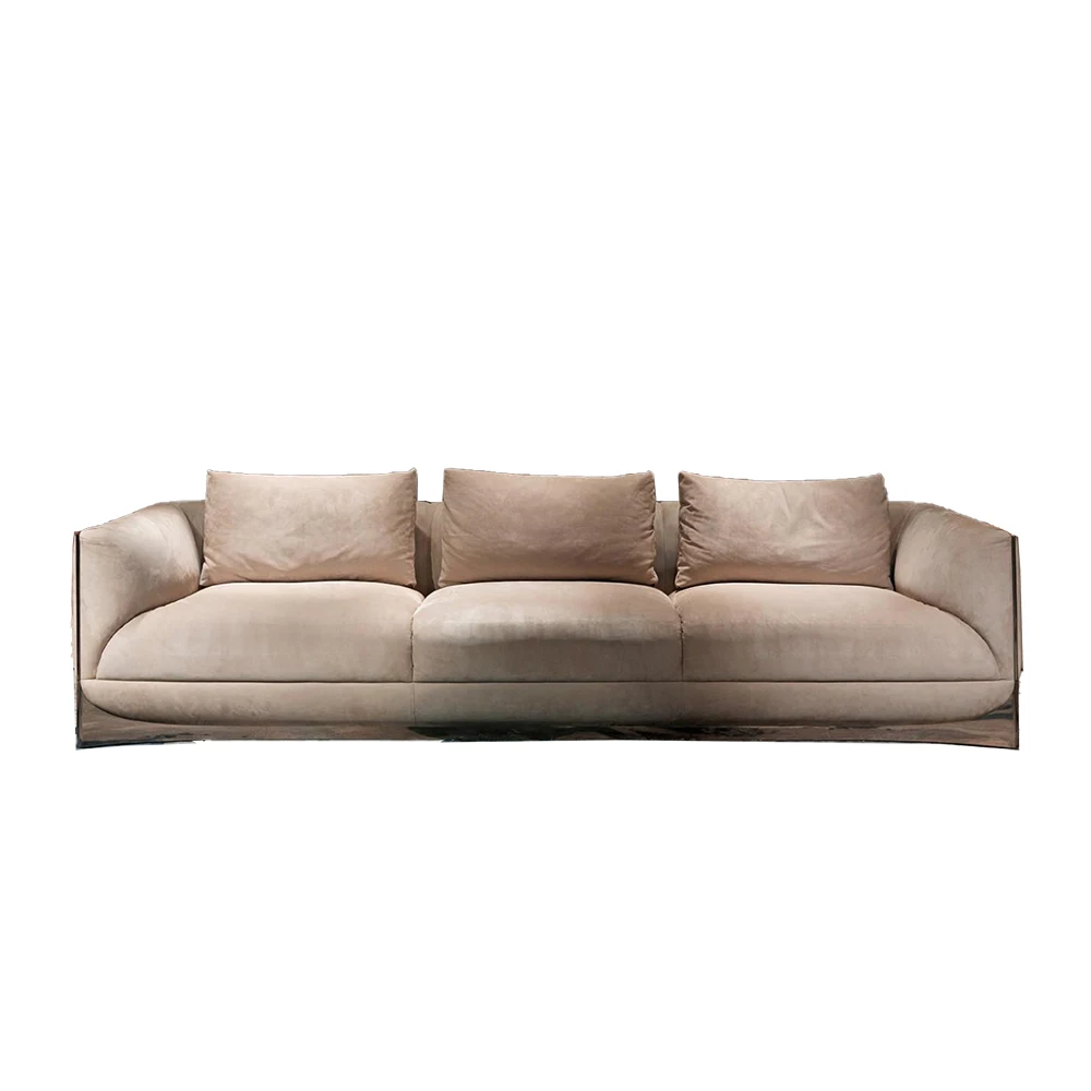 North European style leather sofa furniture for home solid wood three seat Chesterfield sofa CaFoscari living room