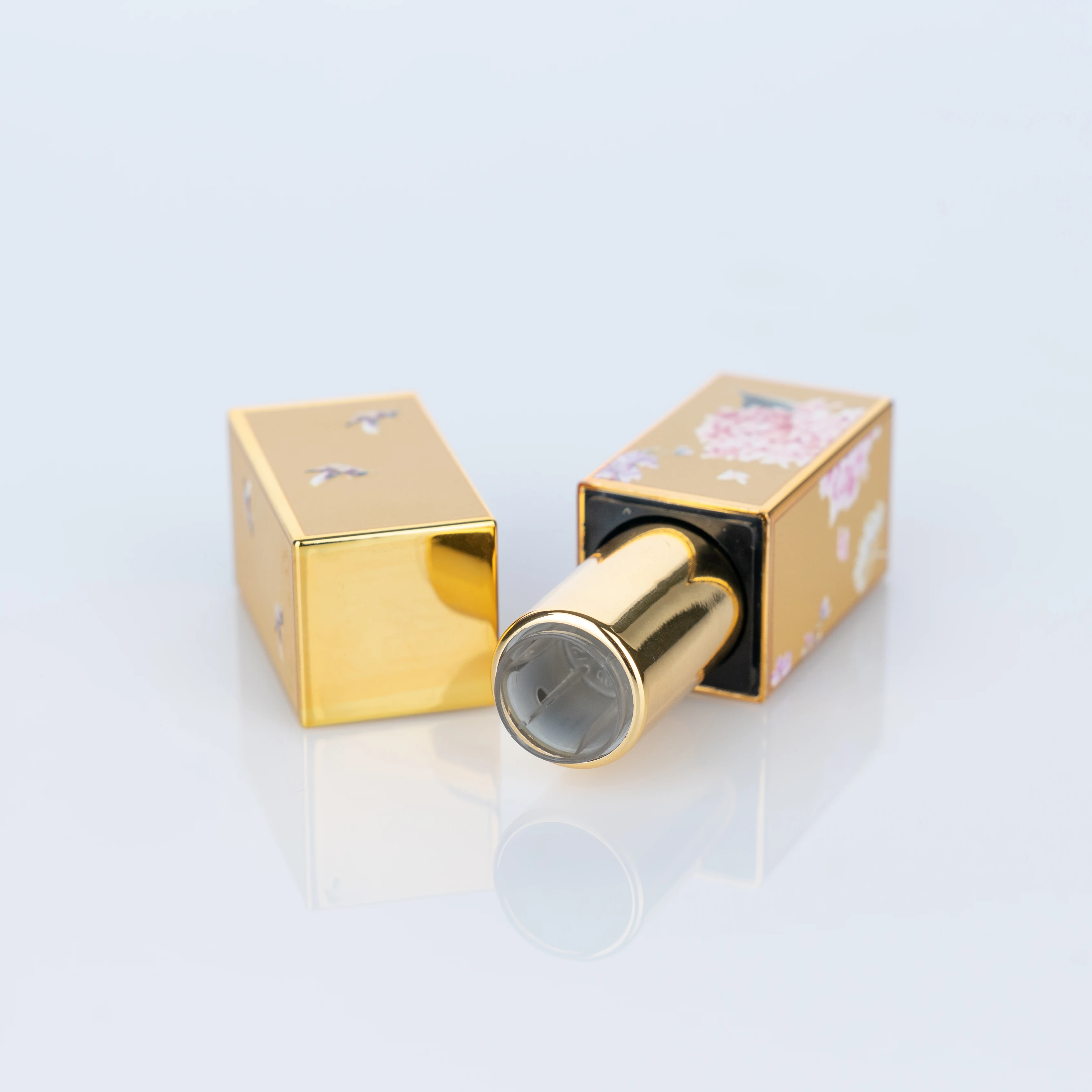 3.5g Yellow Luxury Lipstick Packaging Colored Cosmetic Container Aluminum empty lipstick tube Square Aluminum Tube