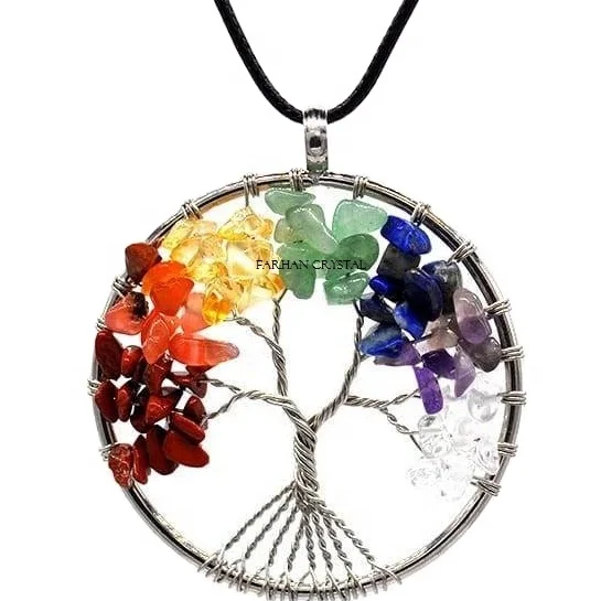 TREE OF LIFE   SEVEN chakra Tree pendant CHIPS PENDANT /CHARM PENDANT/PENDANGT JEWELRY SEVEN HAKRA
