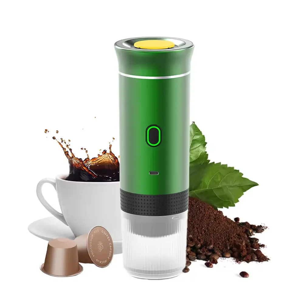 Hot-sell self heat function capsule coffee maker drip camping machine outdoor travel coffee ground portable espresso machine
