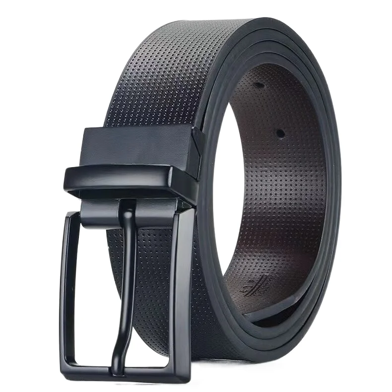 belts leather men classic Reversible leather belts in little holes full with strap With Pin Removable Buckle
