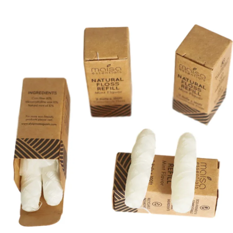  eco bamboo charcoal corn strach silk vegan refillable strong teeth floss cleaner pick picks sticks tooth