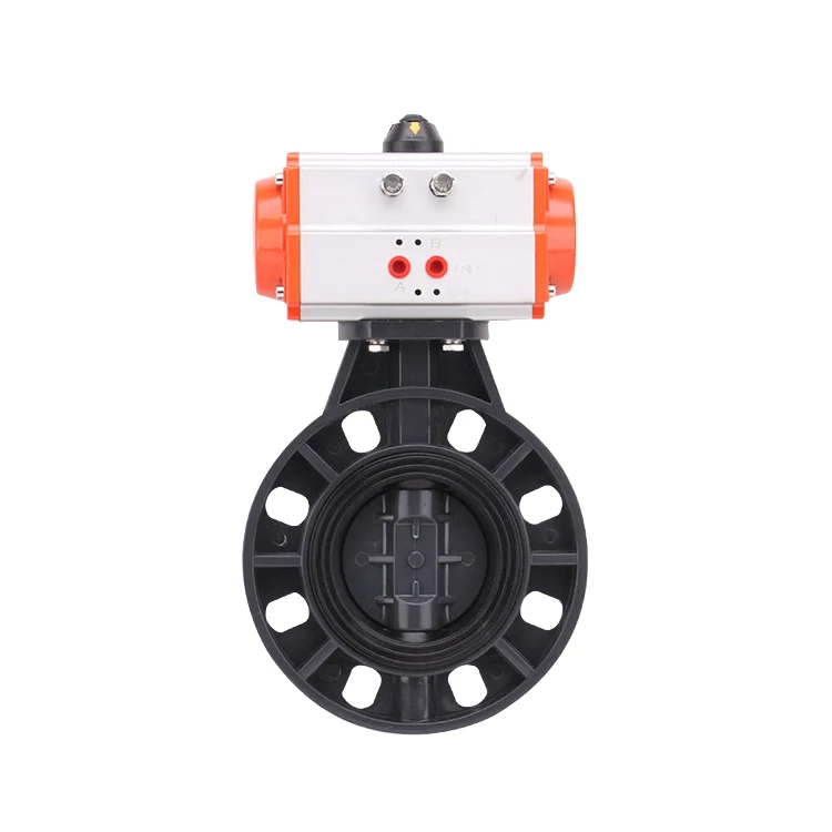 D671X-10S Pneumatic PVC plastic butterfly valve dn50 EPDM soft seal butterfly valve