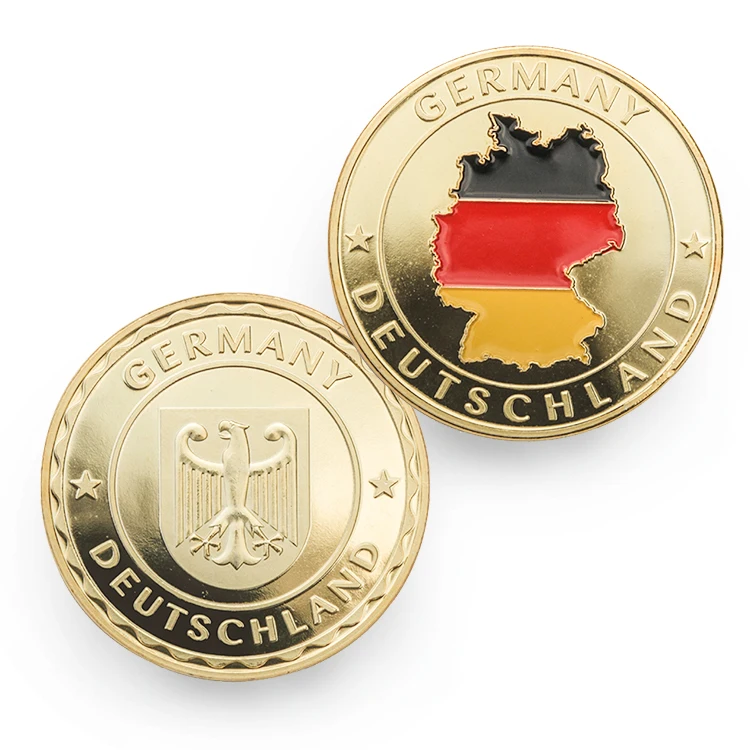 
Custom Commemorative Enamel German Souvenir Black Euro Coin 