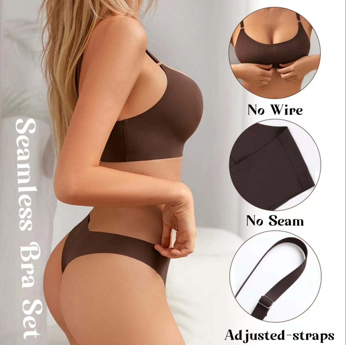 No Seam Private Label Bra and Panty Set for Women