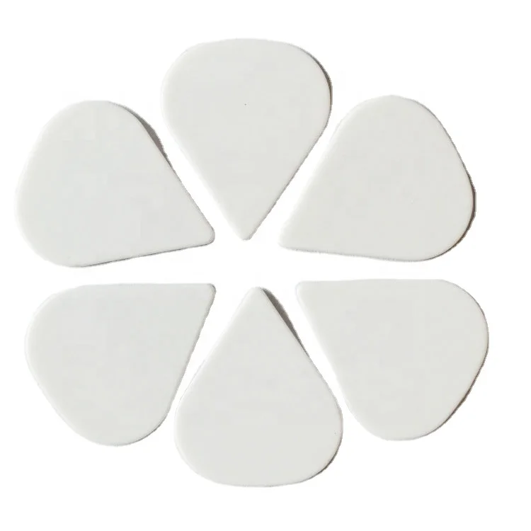 Blank White 1.0mm/1.2mm Derlin Pointed Triangle Shape Guitar Picks 26x30mm Point POM Guitar PIcks Customized Heavy Plectrum