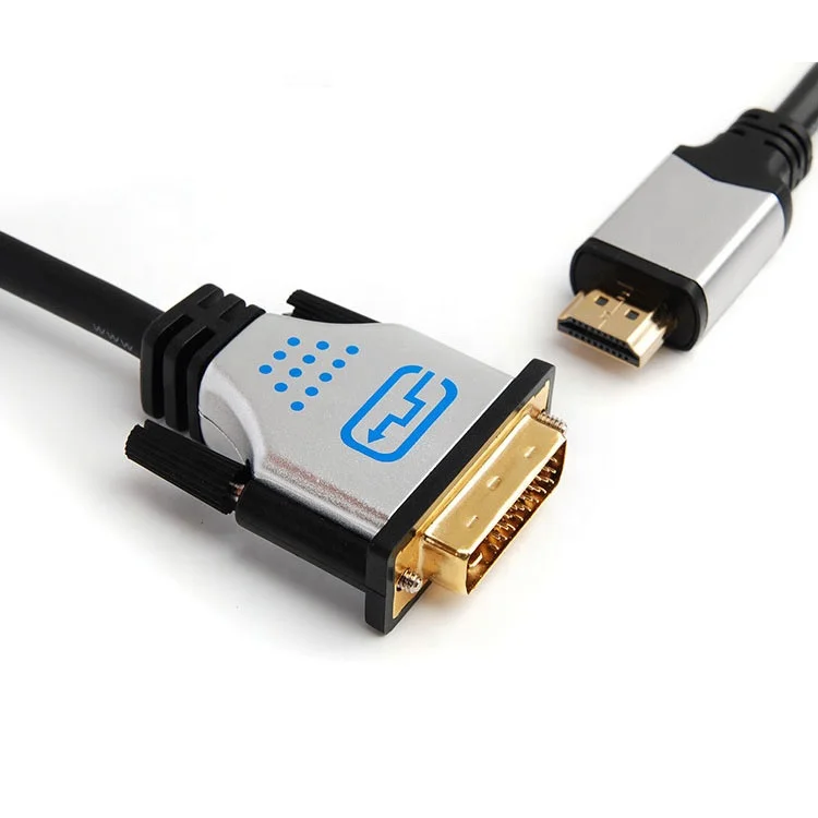 
 New Launched Stable Bare Copper 24K Gold Plated HDMI to DVI Converter DVI to HDMI Adapter Cable with Aluminum shell  