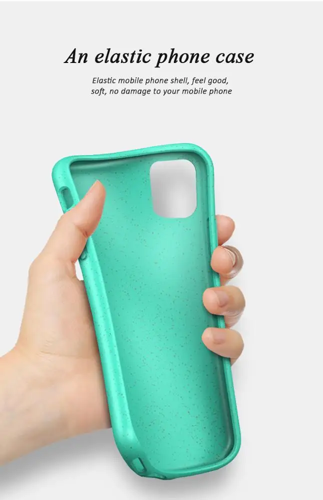 Wheat Straw TPU Bio Degradable Pla Eco Friendly Recycled Biodegradable Phone Case Mobile Cover for iPhone 11 Pro Max